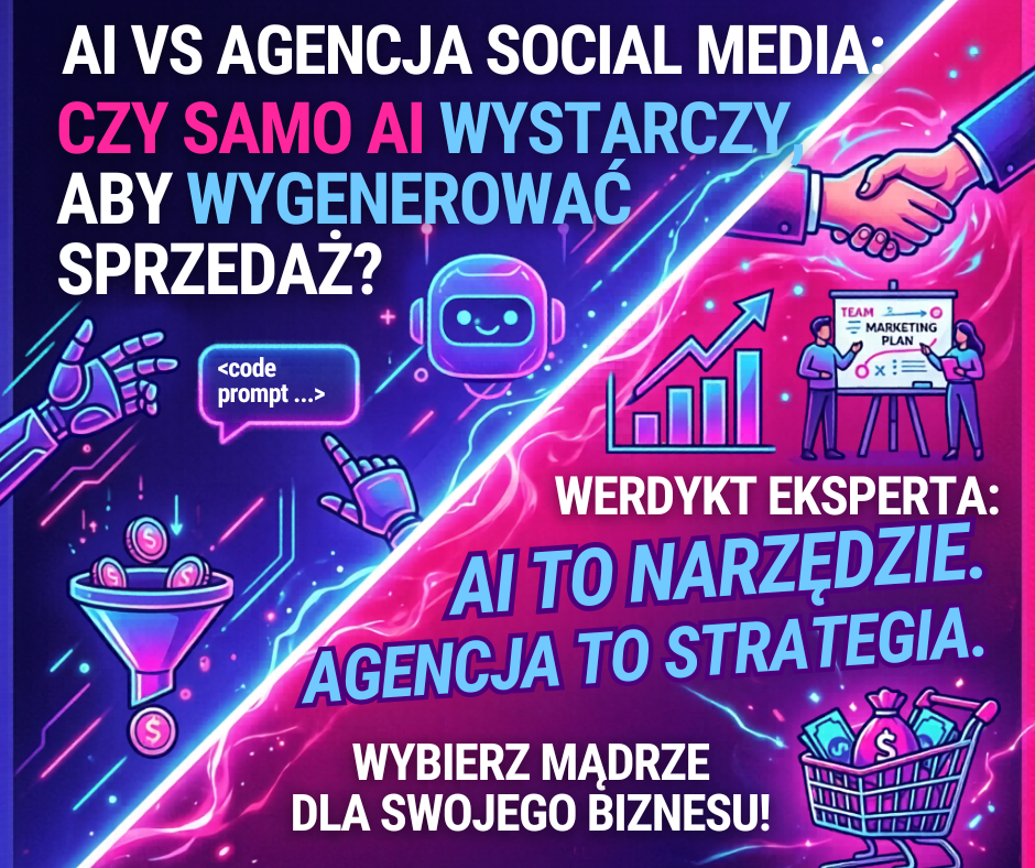 AI vs. Agencja Social Media: Czy samo AI wystarczy, aby wygenerować sprzedaż?